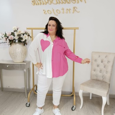 CAMISA BICOLOR CORAZON MAXI CAMISA BICOLOR CORAZON MAXI