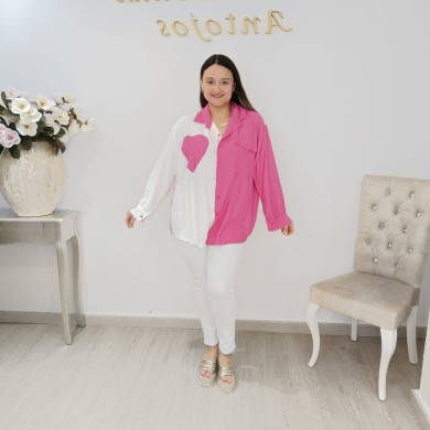 CAMISA BICOLOR CORAZON MINI CAMISA BICOLOR CORAZON MINI