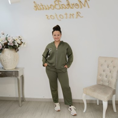 Conjunto Deportivo: Sudadera con Capucha y Pantalón Corte Recto Conjunto Deportivo: Sudadera con Capucha y Pantalón Corte Recto