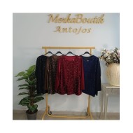 Blusa Terciopelo Lentejuelas: Elegancia y Glamour para Celebraciones Blusa Terciopelo Lentejuelas: Elegancia y Glamour para Celebraciones