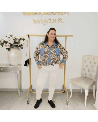 PANTALON VAQUERO BEIGE 8010